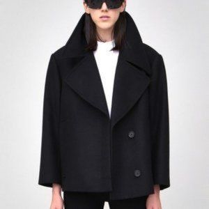 NWT OAK NYC Cropped Admiral Wool Peacoat Jacket Size XS